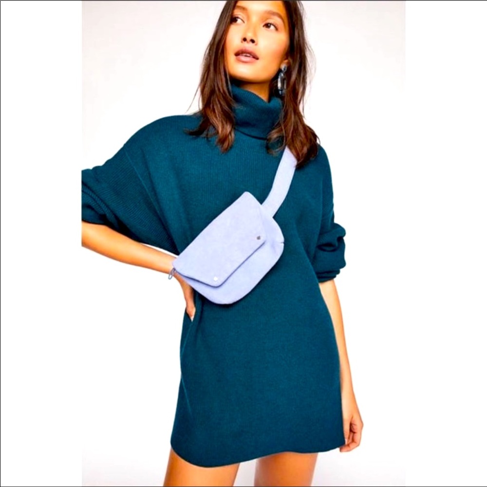 Free People | Ribbed Raw Hem Turtleneck Sweater